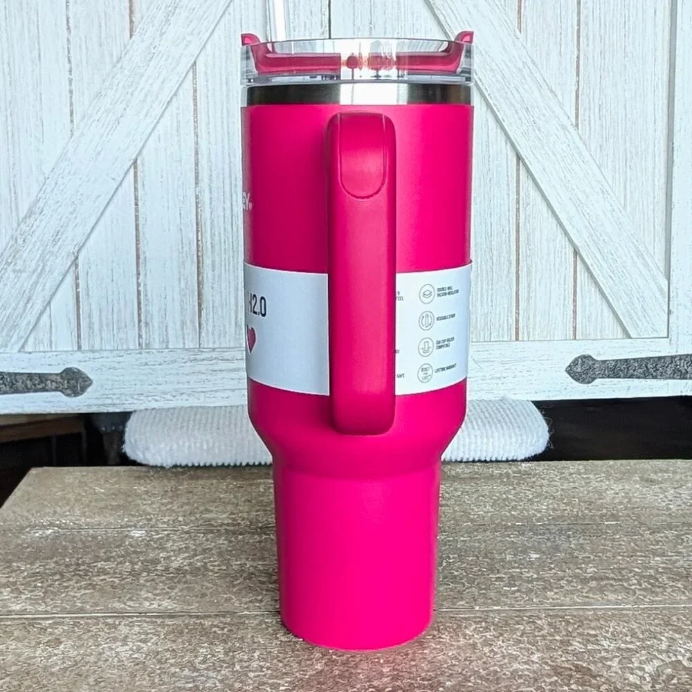 NWT  Stanley Valentine’s Day Cosmo Pink 40oz Tumbler + Custom Bow/Boot 🎈💕 - Picture 6 of 11